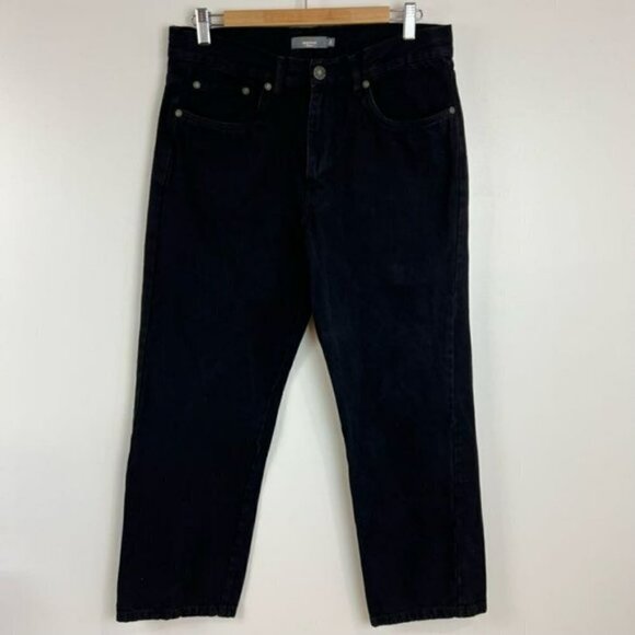 Mountain Ridge Black Straight Leg Sturdy 100% Cotton Dad Jeans Pants - Size 34 - Picture 2 of 13